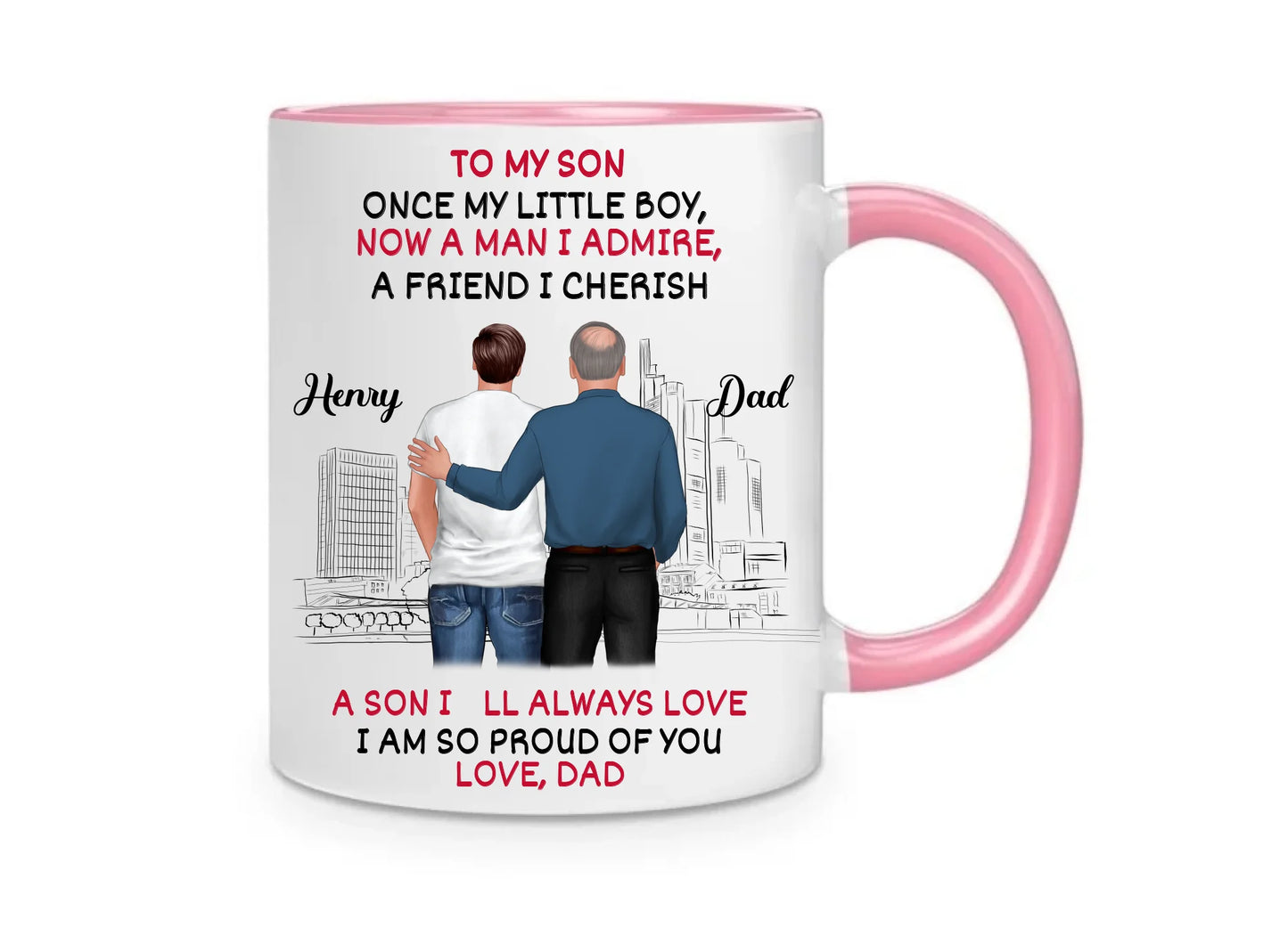 To My Son – Personalized Dad & Son Mug